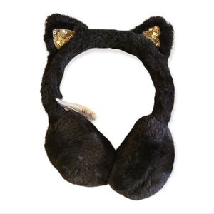 Black kitty cat ear muffs